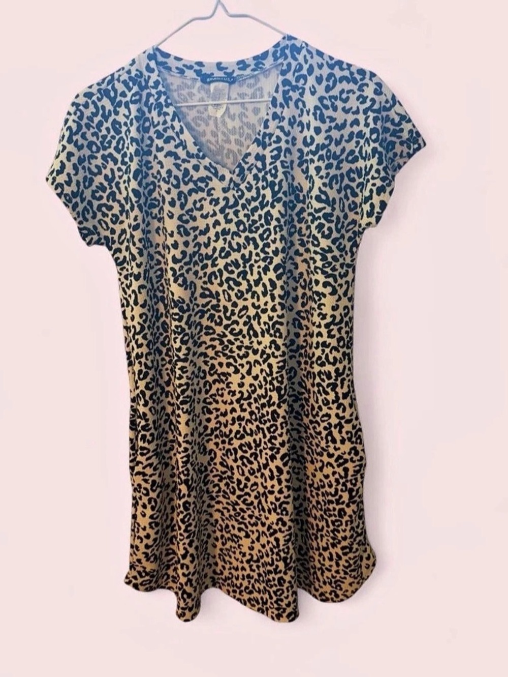Leimish Animal Print Mini Dress in Blue & Brown Size Small